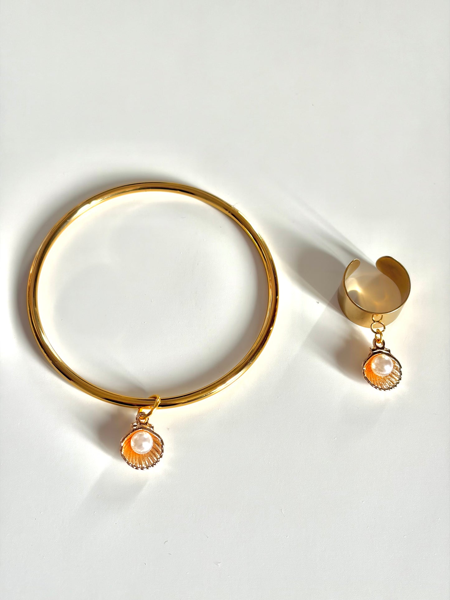 Duo jonc et bague breloque Maya
