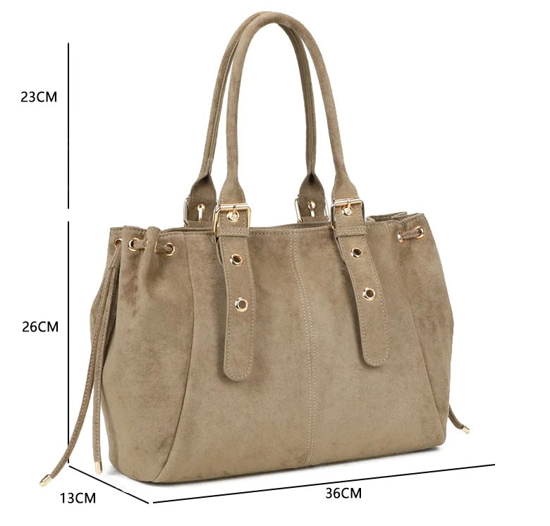 Sac cabas XL Amaya suédine - Taupe
