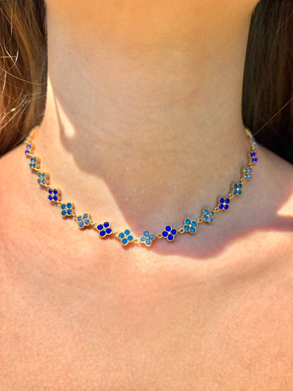Collier princesse bleu