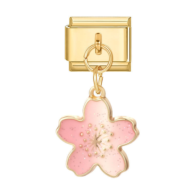 Pendentif fleur rose
