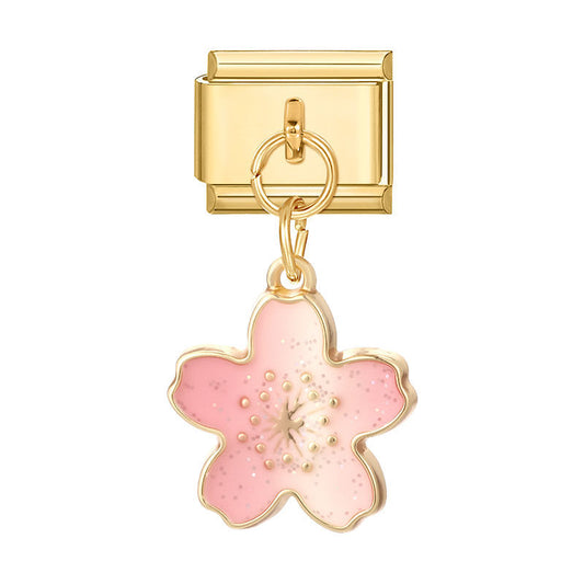 Pendentif fleur rose