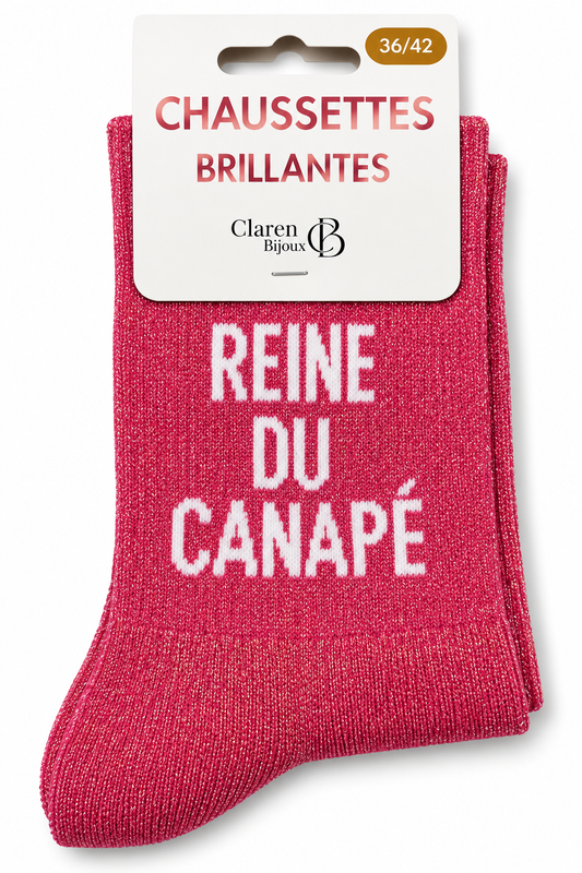 Chaussettes à paillettes Reine du canapé