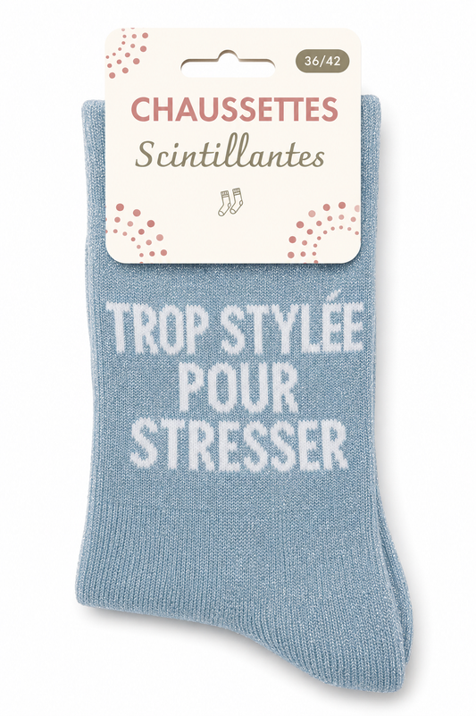 Chaussettes à paillettes Trop stylée pour stresser