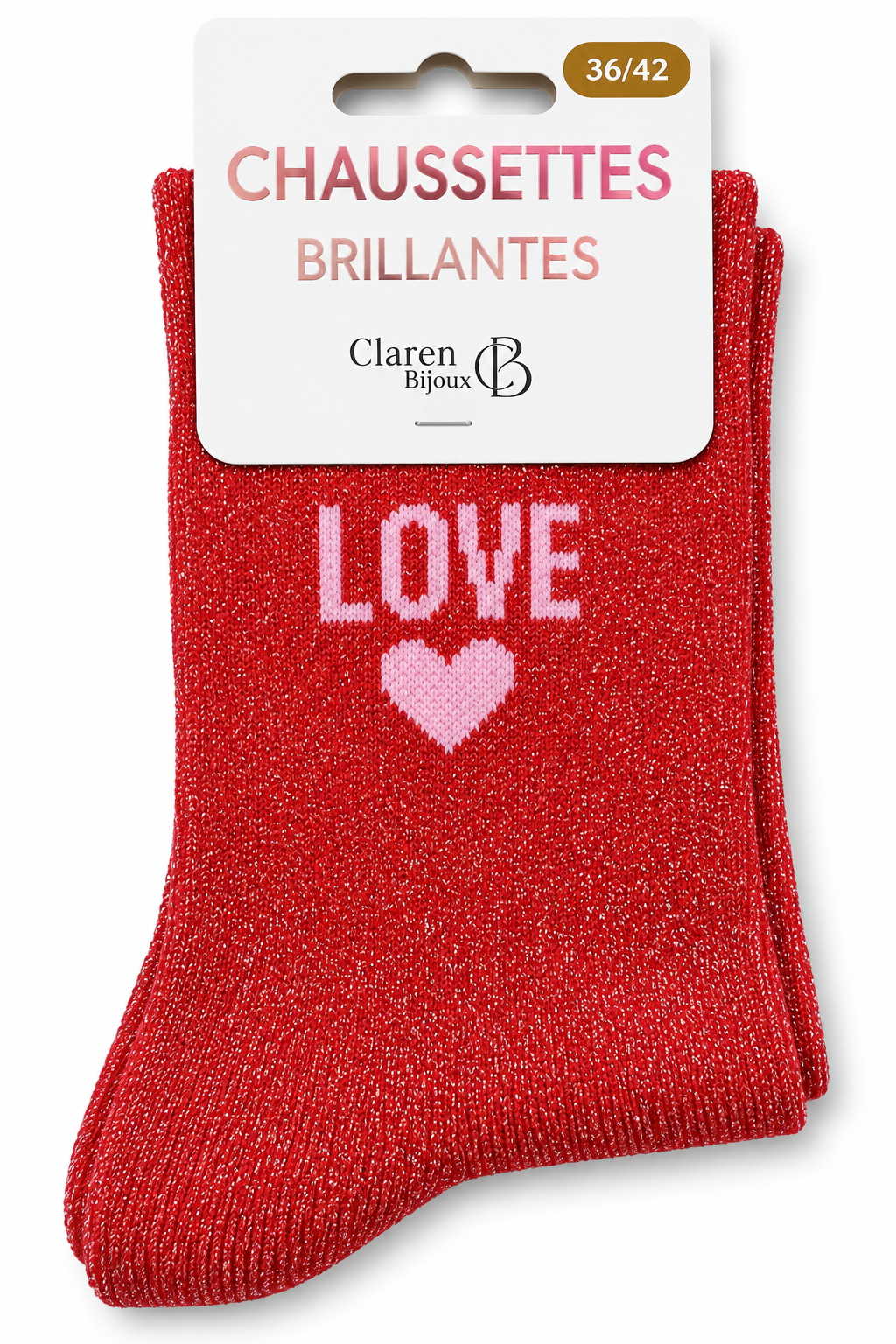 Chaussettes à paillettes Love