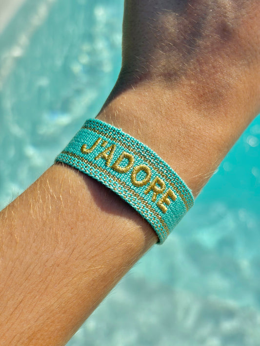 Bracelet « J’adore » turquoise