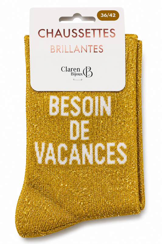 Chaussettes à paillettes Besoin de vacances