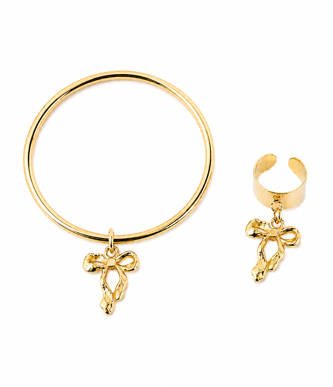 Duo jonc et bague breloque Lina