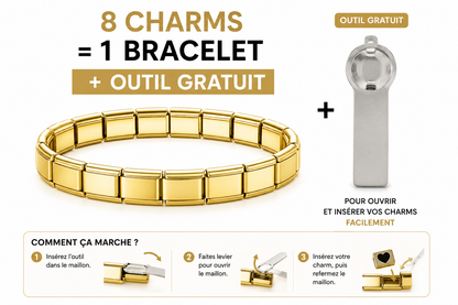 Bracelet charms italiens + outil