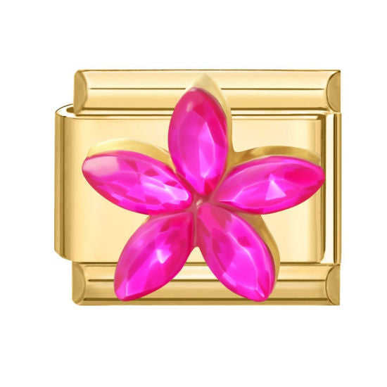 Fleur strass fuchsia